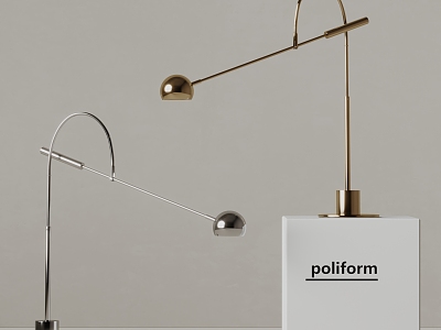 poliform modern table lamp metal table lamp 3d model