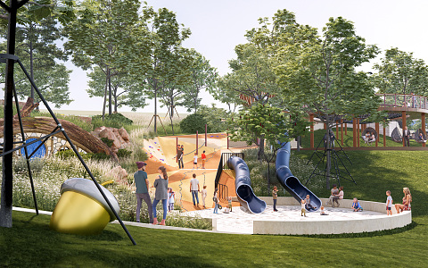 Modern Park Landscape Amusement Facilities 3d model