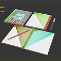 Modern Notebook Book Notepad Stationery 3d model