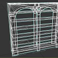 Rustic Wooden Bookcase With Arched Design And Multiple Open Storage Shelves 3d model