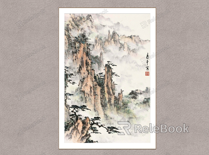 Huangshan Songyun Dong Shouping Landscape Decorative Painting Wall Decorative Painting model