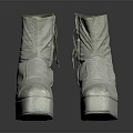 Stylish White Leather Boots with Platform Sole Block Heel and Side Zipper Design