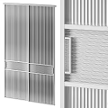Modern Glass Room Dividers with Vertical Stripes and Metal Frame for Interior Space Partition