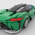 Green Building Blocks Assembled Modern Sports Car Model With Sleek Design