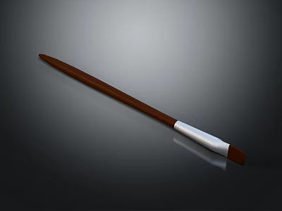 Sleek Brown Pen With Silver Accent And Smooth Grip Design For Daily Writing Use 3d model