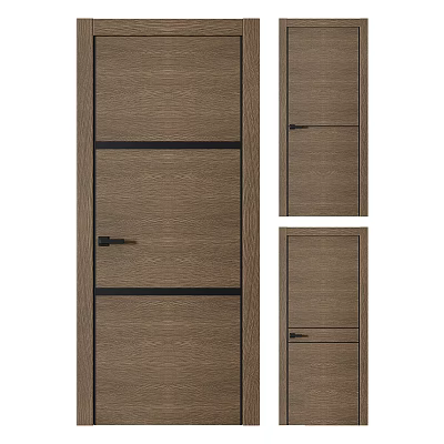 Modern Swing Door Design With Wooden Texture And Various Panel Styles 3d model