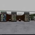 Luxurious SPA Sauna Lobby With Wooden Decor Large Art Paintings Green Plant Wall And Sofas