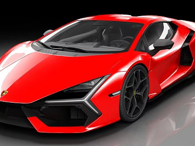 Sleek Modern Red Sports Car With Sharp Front Fascia And Black Alloy Wheels 3d model