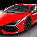 Sleek Modern Red Sports Car With Sharp Front Fascia And Black Alloy Wheels