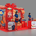 Commercial Display Equipment for Promotion Event Product Stand with Red Decor Lanterns and Balloon Decorations