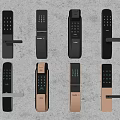 Modern door handle password lock fingerprint lock smart door handle 3d model