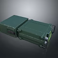 Weapon Storage Case With Green Metal Body And Secure Lockable Handles 3d model