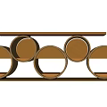 Modern Gold Entryway Side Cabinet With Circular Metal Frame Shelf Design