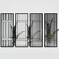 Modern Partition Designs With Various Patterns And Green Plants For Interior Decor 3d model