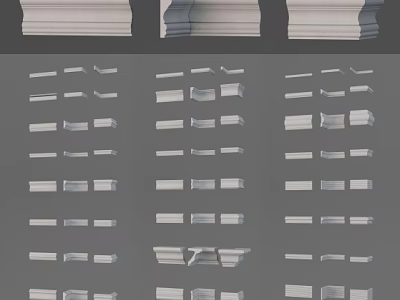 Various Styles of Decorative Cornice Molding for Architectural Design Projects 3d model
