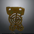 Intricate Sculpture Carving With Copper Patina Spiral Patterns Two Holes And Bottom Spirals