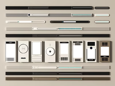 Modern Smart Home Control Panels Collection With Various Styles And Sleek Designs 3d model