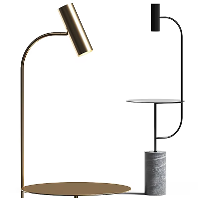 Modern Floor Lamp With Sleek Metal Frame And Marble Base For Home Decor 3d model
