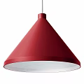Red Conical Pendant Light With Modern Minimalist Design And White Interior 3d model