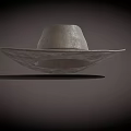 Classic Stylish Gray Western Hat With Wide Brim And Riveted Band
