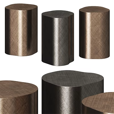 Modern Metal Side Tables With Cylindrical And Geometric Designs For Home Decor 3d model