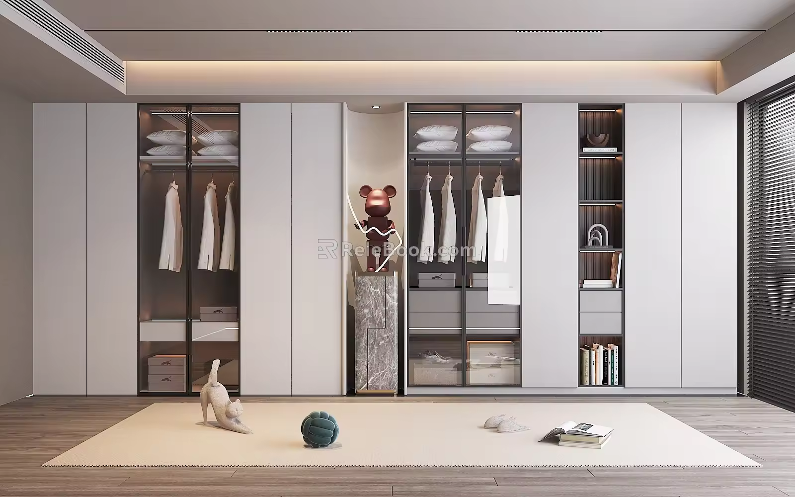 Light Luxury Wardrobe Combo 3d model