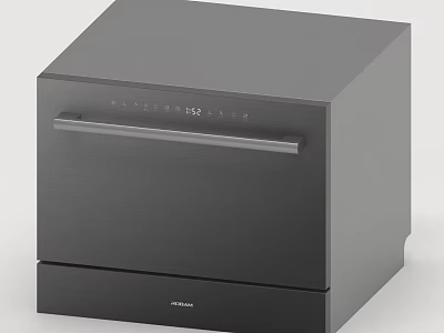 Modern Sleek Dark Gray Kitchen Appliance Drawer Style With Handle And Control Panel 3d model