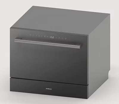 Modern Sleek Dark Gray Kitchen Appliance Drawer Style With Handle And Control Panel 3d model