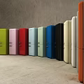 Vibrant Green Upright Refrigerator Freezer With Double Doors On Neutral Background