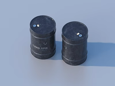 Two Black Cylindrical Household Storage Containers With Lids For Home Organization 3d model