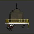 Industrial Machinery Equipment With Metallic Structure Yellow Railings Ladders And Thruster Units