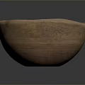 Hand Carved Wooden Bowl With Natural Grain Pattern And Smooth Polished Surface