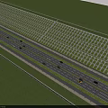 Highway road facilities featuring multiple lanes central yellow line green grass verges and moving vehicles
