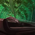 Traditional Chinese Guqin Musical Instrument Featuring Wooden Texture Strings And Bamboo Forest Background