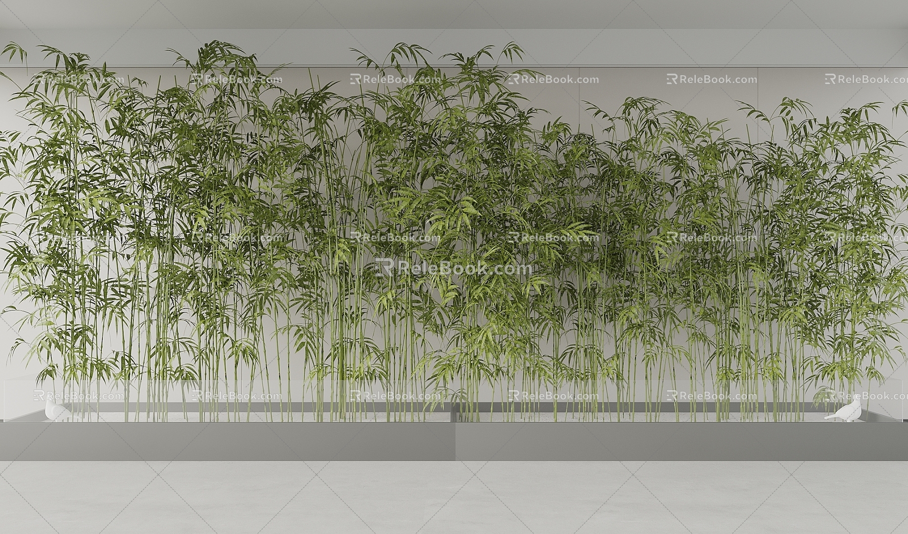 Bamboo Garden Landscaping Plants Courtyard Garden Zen Bamboo Landscape Bamboo Group Green Bamboo 3d model