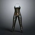 Shiny Metallic Fitted Jumpsuit With Sleeveless Design And Modern Fashion Look