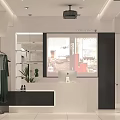 Modern Fashion Clothing Store Interior With Mannequin Display Clothing Racks And Seating Area