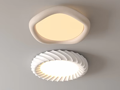Modern Minimalist Flush Mount Ceiling Lights With Soft Glow And Unique Spiral Design 3d model