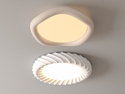 Cream wind ceiling lamp 3d model