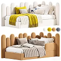 Cozy Unusual shaped Sofa With Beige Frame Multiple Pillows And Yellow Blanket