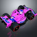 Pink Formula 1 Racing Car With BWT Logo Streamlined Design And Large Wheels 3d model