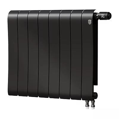 Black Modern Radiator With Vertical Steel Panels And Sleek Surface Design 3d model