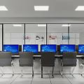 Modern Conference Room Interior Design With Long Table White Chairs Large Screen And Wooden Floor