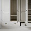 Modern White Wardrobe Interior Design With Storage Doors Drawers And Metal Handles