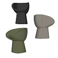 Modern Single Chair Design With Leather Upholstery And Tapered Base In Black Green Grey