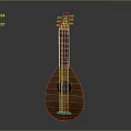 Classic Wooden Lute Instrument With Pear Shaped Body And Decorative Soundhole