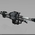 Sci-Fi Weapon Mechanical Design With Long Barrel Metal Texture Grip And Tactical Components 3d model