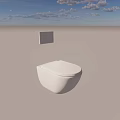 Wall Mounted Toilet With Wall Flush Panel And Sleek White Ceramic Design 3d model