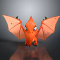 Small Orange Dragon With Large Eyes And Bat Like Wings Cartoon Style Design
