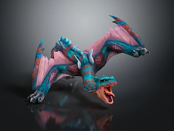 Modern game character fire-breathing dragon fire dragon dragon (ID:ggajh300500)
